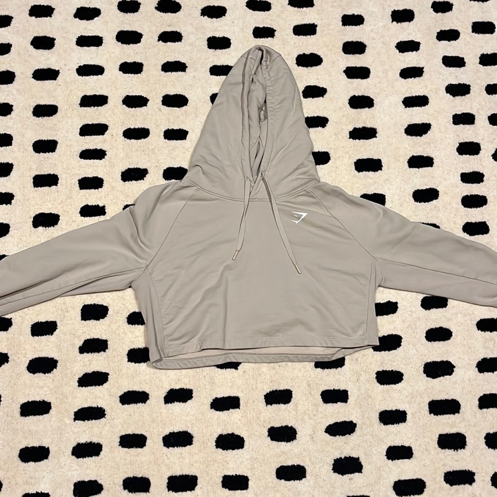 Beige Training Hoodie Cropped Size L